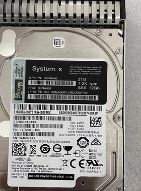 Lenovo/联想 00NA497 00NA496 00NA500 2T SAS 12G 2.5寸硬盘