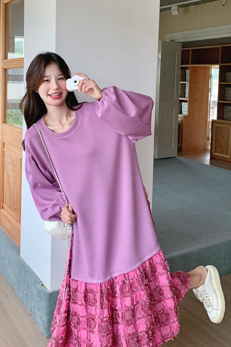 2026秋装新品主推拼接连衣裙2406P135K199,女装连衣裙,2C103