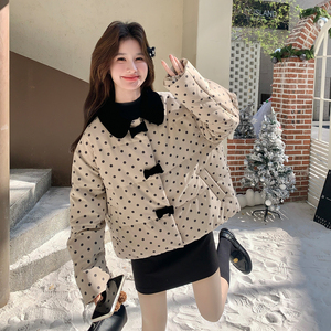 2025冬装新品波点拼接羽绒服50绒大货已出C340P265K398图片
