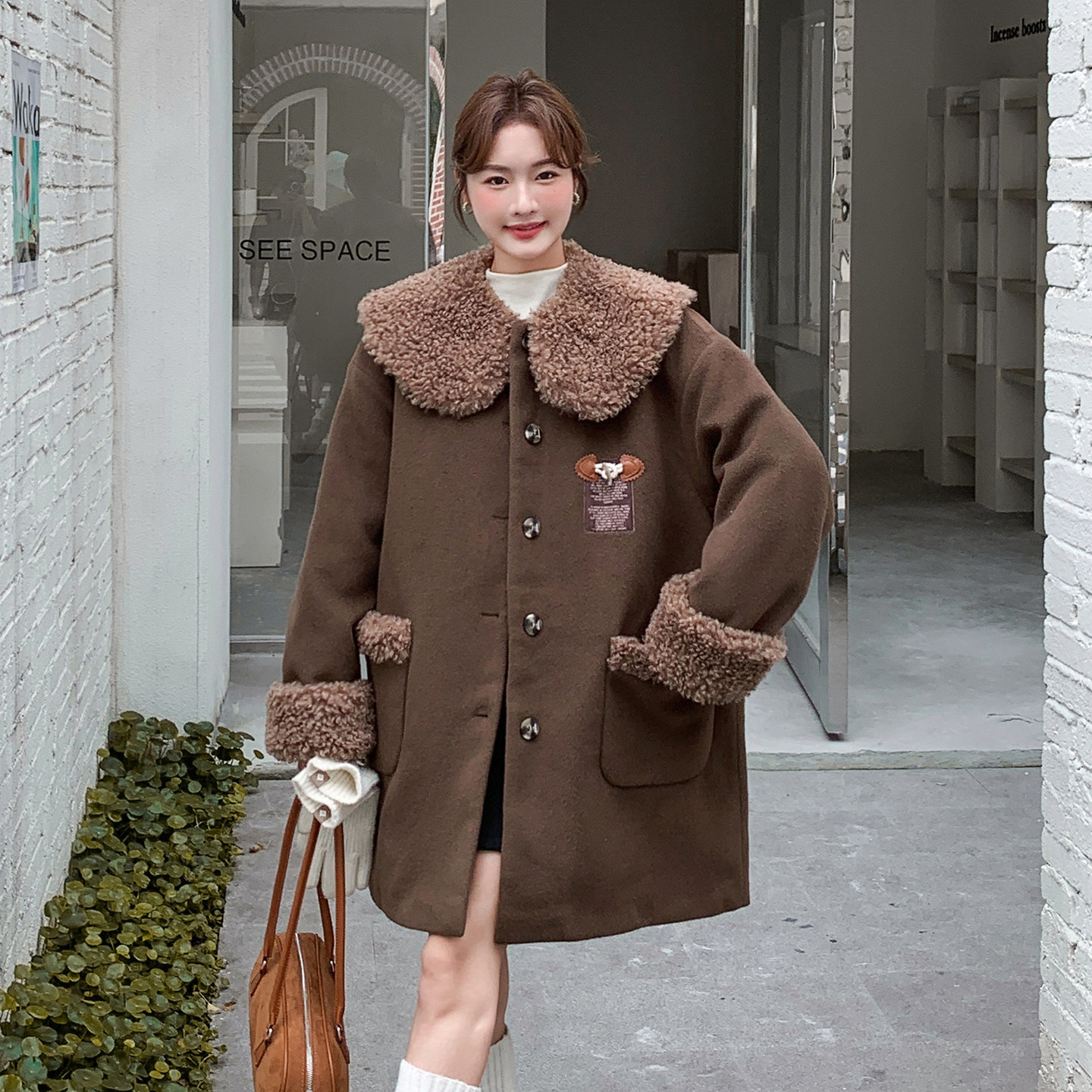 2025冬装新品夹棉毛呢大货已出C332P185K278,女装皮草,2C103