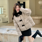2025冬装新品波点拼接羽绒服50绒大货已出C340P265K398，女装短外套，2C103
