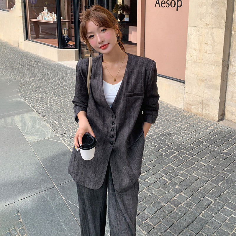 2026秋装新品主推棉麻加厚版西服套装2458P185K278,女装套装/套裙,2C103