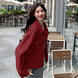 独特超好看粉色短款牛仔外套女2025春秋新款甜美减龄显瘦夹克上衣，女装短外套，2C103