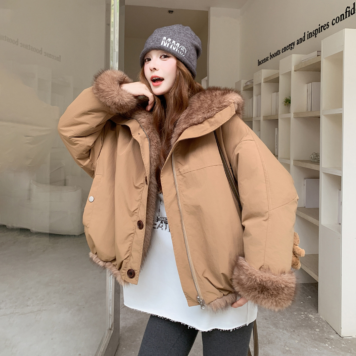 2025冬装新品双面穿毛派克有货C273P225K338,女装派克服,2C103