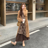 轻熟风穿搭印花吊带裙套装女秋季2025新款高级感针织开衫两件套，女装套装/套裙，2C103