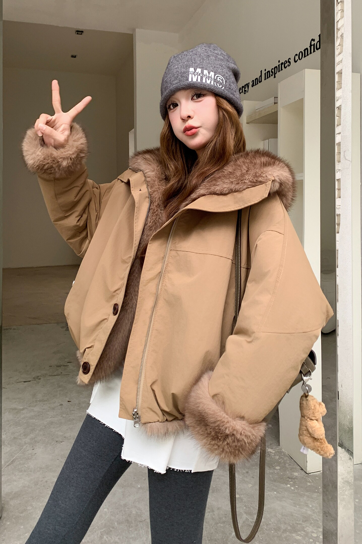 2025冬装新品双面穿毛派克有货C273P225K338,女装派克服,2C103