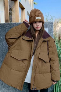 2023主推宽松50白鸭绒立领羽绒服2622P235K358图片