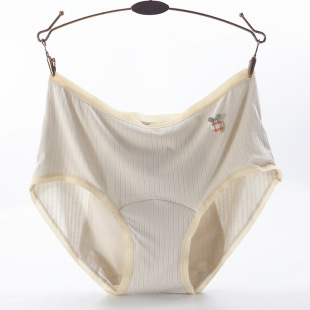 彩田内裤生理裤女士月经防漏姨妈裤柔软螺纹莫代尔中腰简约包臀围