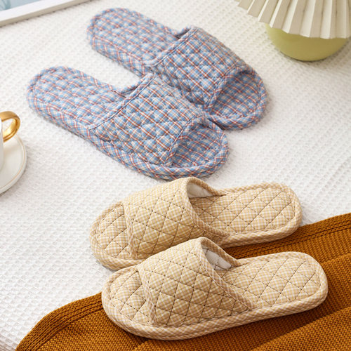 防滑静音软底棉布拖鞋男女情侣