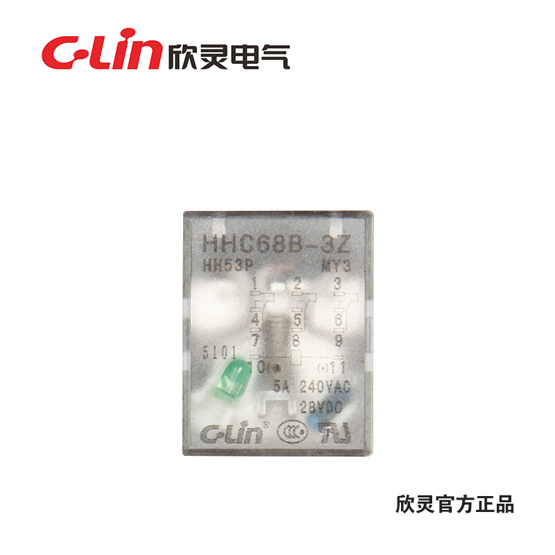 欣灵电气 HHC68B-3Z小型电磁中间继电器HH53P L MY3N 带灯 DC24V