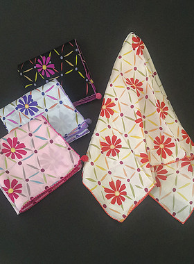 日式绚丽夜空全棉印花女士手帕女式手绢纯棉方巾黑色人气精品热卖