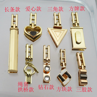 新款女包夹子提手螺丝固定扣子椭圆三角钻珠拱桥挽扣爱心黑滴胶扣