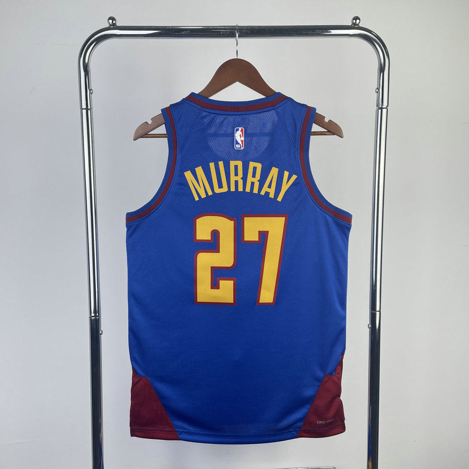 23-24掘金队27号穆雷球衣 jamal murray热压篮球服 宣告版蓝
