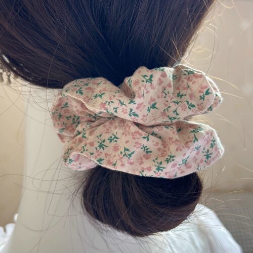 Rose island 自制*温柔本柔韩系大肠发圈 小众碎花系扎头绳皮筋女