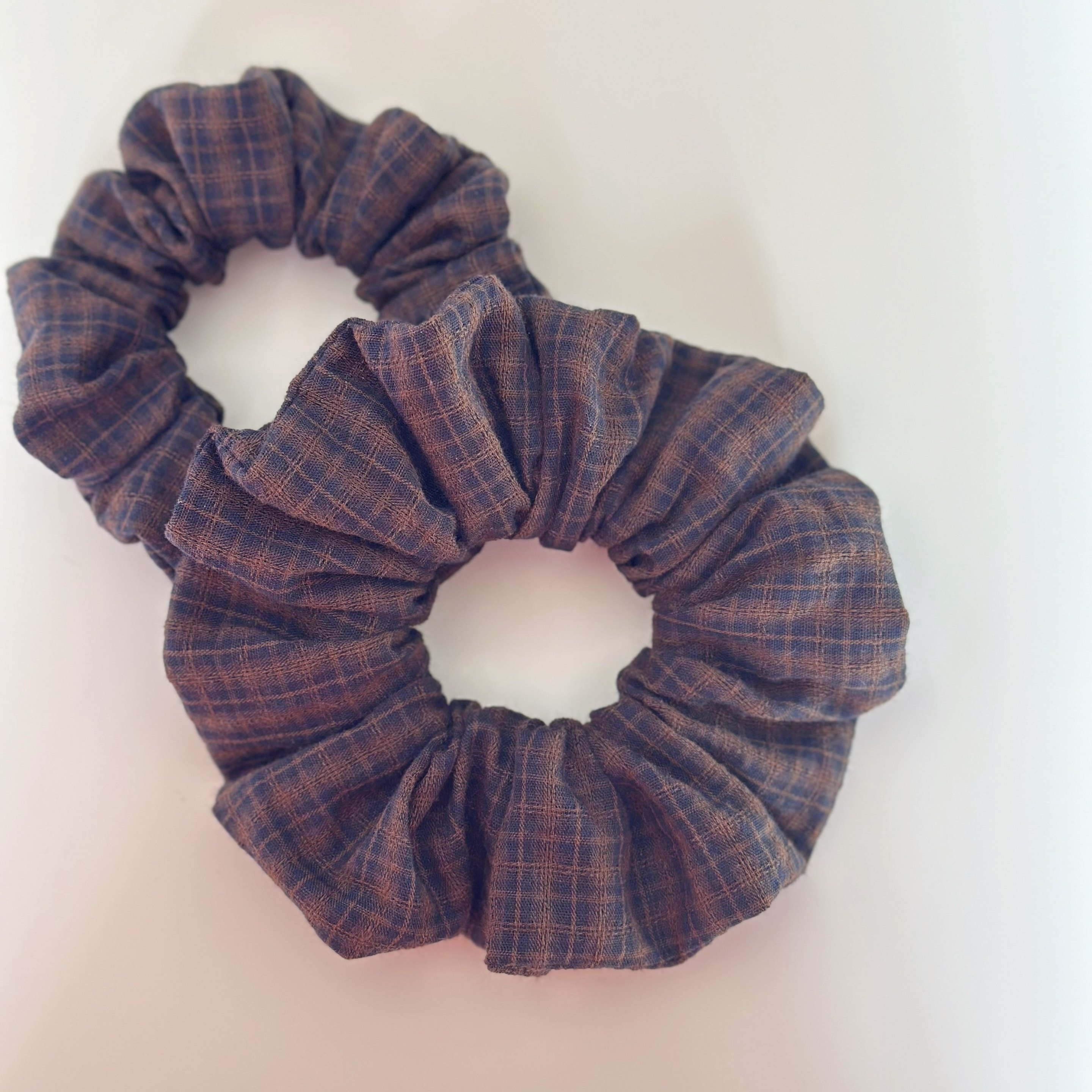 Rose island 自制 咖啡蓝格 麻布手作小众复古大肠圈头饰皮筋绳女,饰品/流行首饰/时尚饰品新,发饰,淘宝优惠券,粉丝福利购,淘宝优惠卷