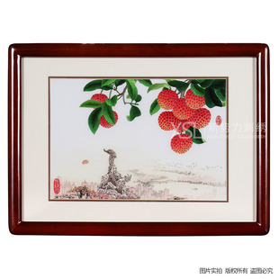 厂家直销粤绣广绣纯手工刺绣五羊荔枝广州特色礼物挂件摆件送老外