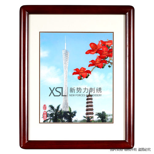 民间艺术粤绣广绣纯手工刺绣双塔增辉广州特色礼品外事礼品送客户