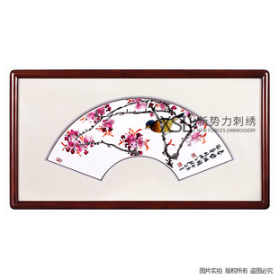 实拍粤绣广绣岭南广府文化纯手工刺绣春闹枝头广州特色礼品民间艺