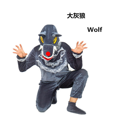 元旦儿童话剧大灰狼演出服幼儿园动物服装狼来了舞台剧表演服圣诞