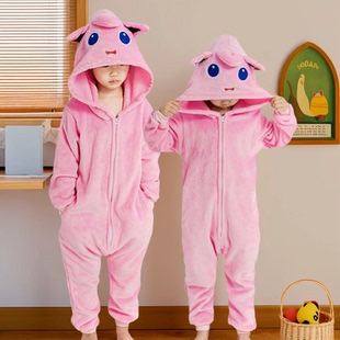 圣诞胖丁宝可梦玩偶服儿童衣服睡衣派对角色装扮女童运动会亲子装