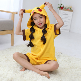幼儿园运动会走秀服装动物装扮动漫cos儿童连体睡衣夏纯棉短袖薄6