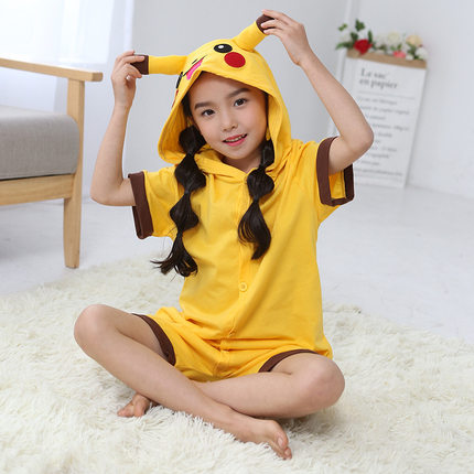 幼儿园运动会走秀服装动物装扮动漫cos儿童连体睡衣夏纯棉短袖薄6