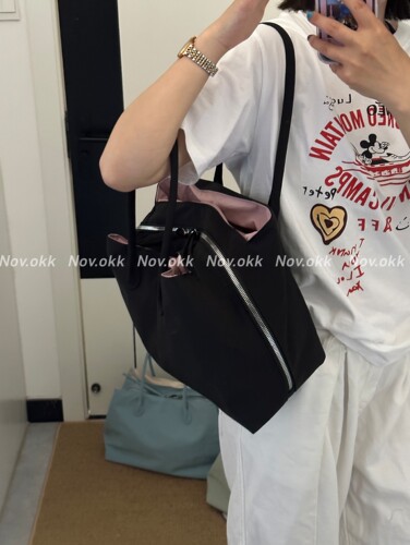【Nov.okk】小众设计感托特包三层大容量单肩包撞色百搭三明治包