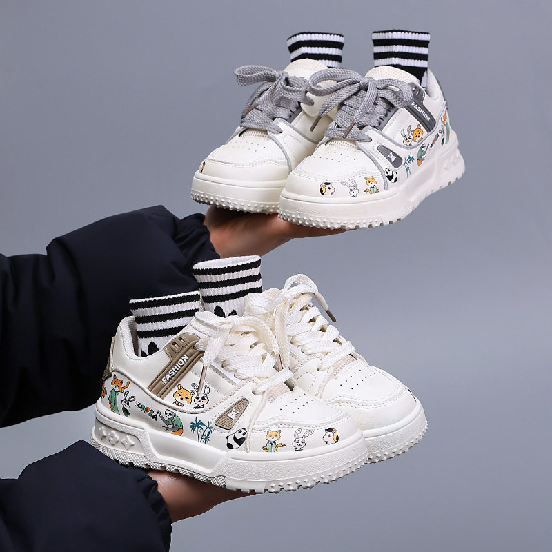 男童板鞋女童卡通印花休闲鞋2026春季新款儿童小白鞋百搭运动鞋潮,童鞋/婴儿鞋/亲子鞋,板鞋,淘宝优惠券,粉丝福利购,淘宝优惠卷