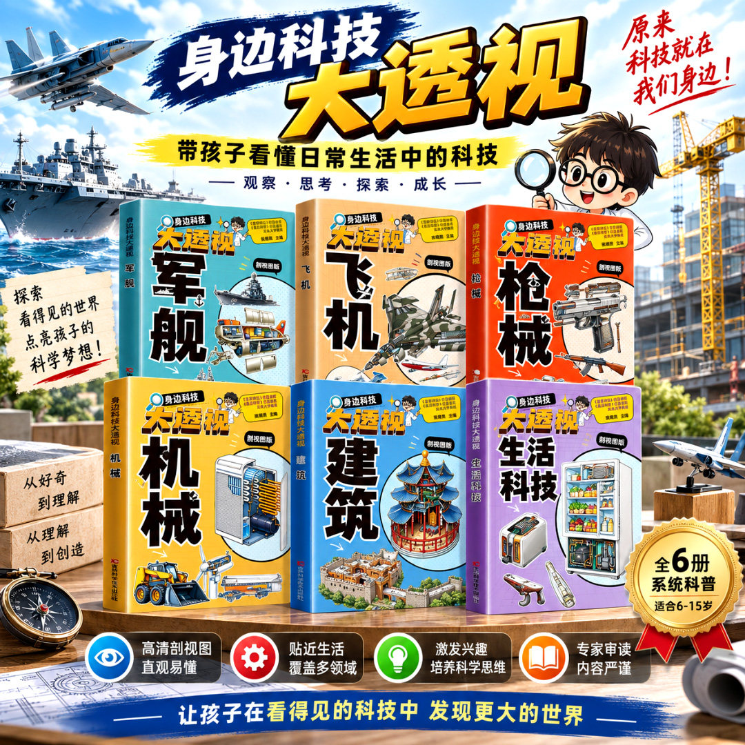 【官方正版】大国重器百科全书 身边科技大透视 揭秘工程科学奥秘 机械 建筑 生活科技 飞机 军舰 枪械 儿童科普大百科全书