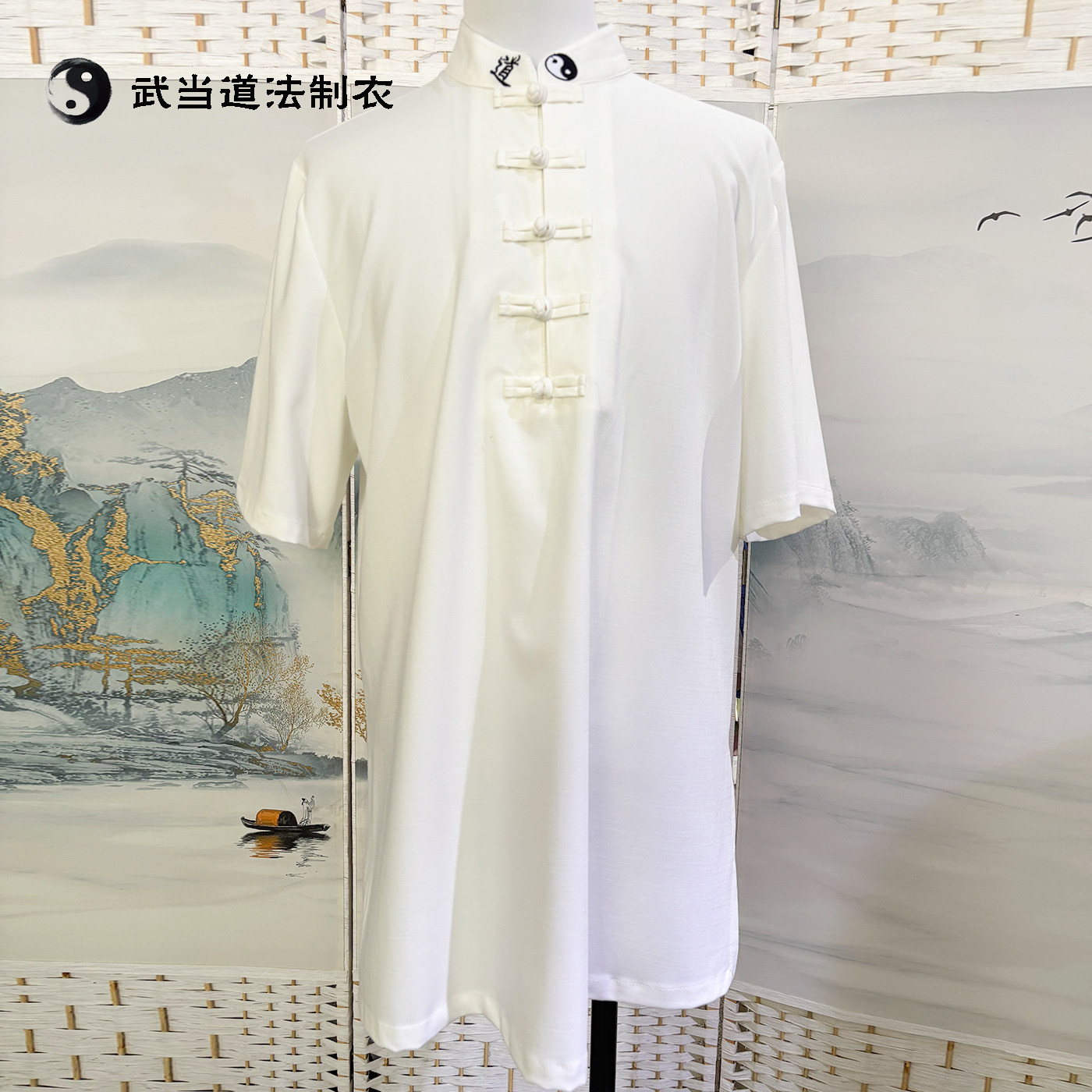 中式唐装弹力竹节棉男女款夏季薄款休闲短袖武当太极服休闲款