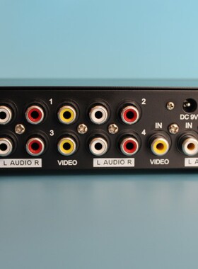 4口AV分配器三莲花音视频RCA分配器1进4出电视卖场@迈拓MT-104AV
