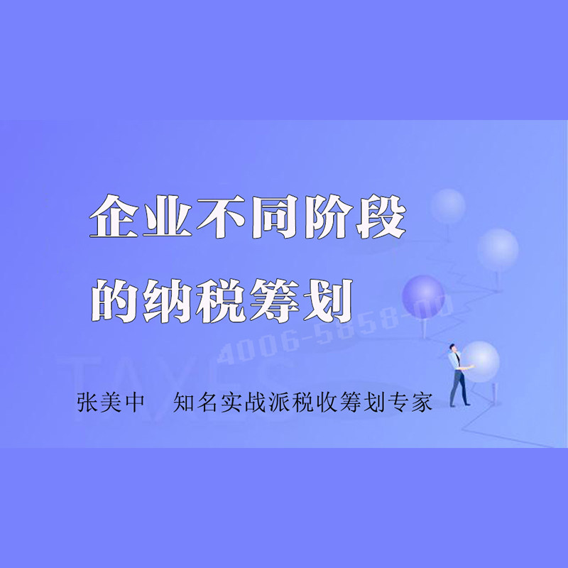 正版包票  张美中 企业不同阶段的纳税筹划 视频课程非DVD