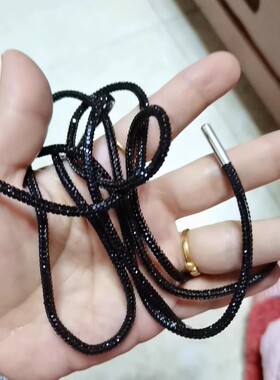 黑色水钻鞋3mm棉线diy马丁靴爆闪款女鞋带钻亮闪闪鞋绳亮钻