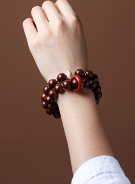 招财紫金鼠手串光珠菩提子白玉手