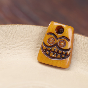 藏区牛骨阿呆卡子侧挂手工DIY吊坠配件骨玩文玩佛珠手链项链饰品