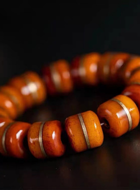 藏式老料牦牛骨手链男士手串回流
