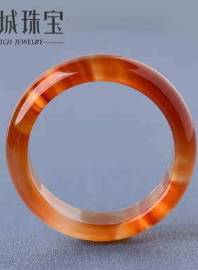 天然高冰种玛瑙戒指女玉髓马料跑