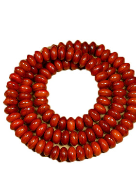 藏式西藏高山满血红牦牛角算盘珠