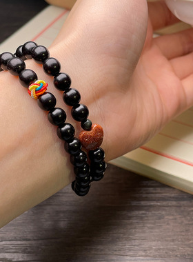 活动雷牌手串编绳紫檀佛珠雕刻手