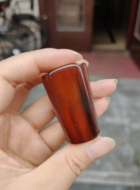 天然牛角文玩升官发财摆件手把项