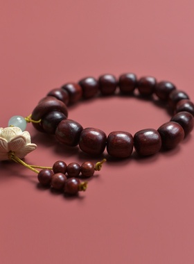 赞比亚紫檀老型珠12mm手串手链莲