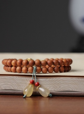 老山芭比檀香双圈手串新中式搭配