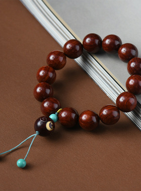 慕镶集小叶紫檀木镶银男款手串镶