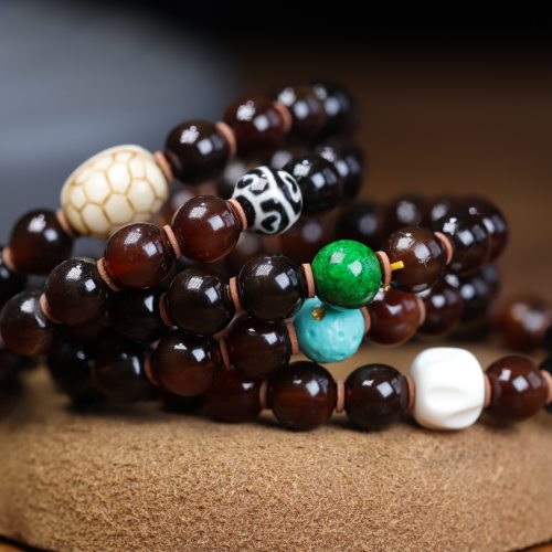 山龟甲血甲文玩手串满甘蔗纹羊角