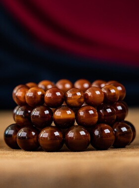 天然血料金丝牦牛角手串情侣款佛