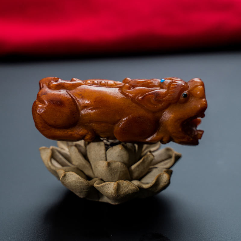 手把件做旧驼骨牛骨雕刻配饰润料黄色老料男女同款DIY配饰龙柱