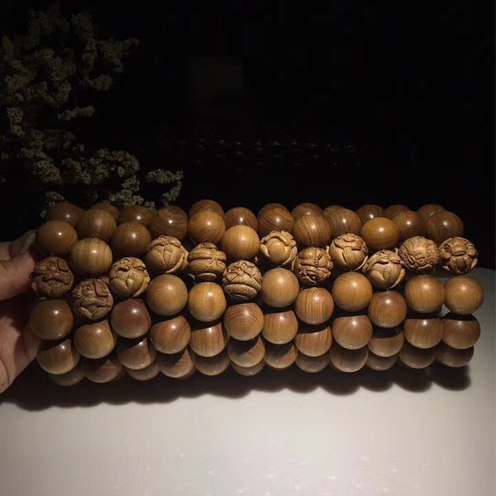 印度老山檀香老料黑肉沉水檀香十二生肖手串手链单圈461挂牌 吊坠