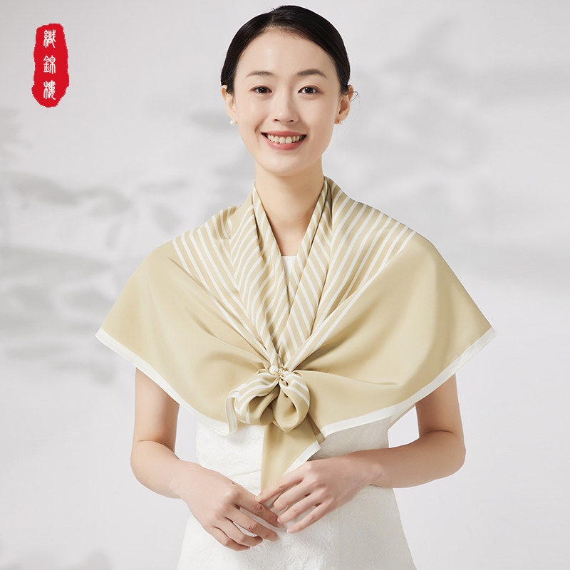 织锦楼春夏女真丝大方巾