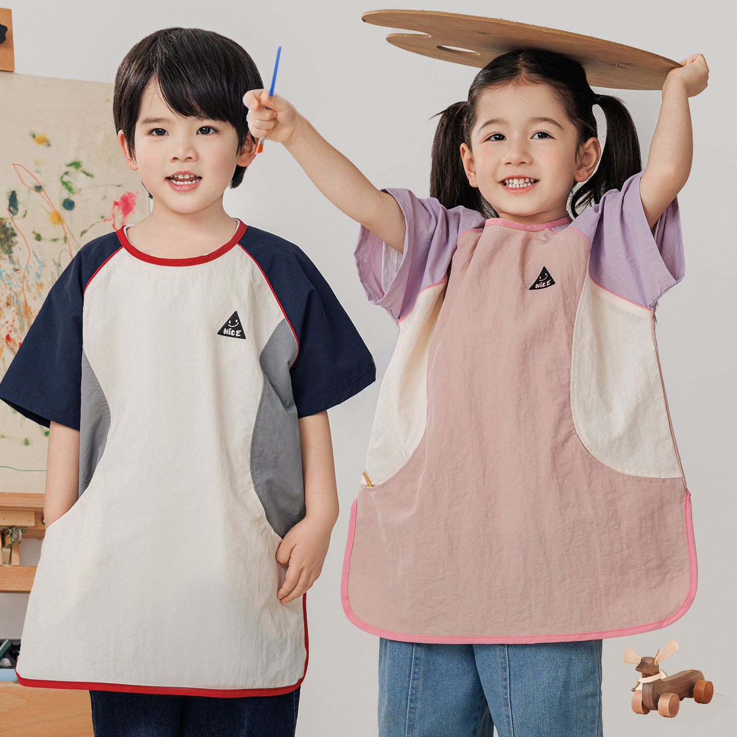 宝宝防水罩衣吃饭防脏围裙幼儿园图片