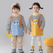 宝宝吃饭反穿衣防水防脏罩衣婴幼儿长袖 围兜 护衣秋冬儿童外穿罩衫